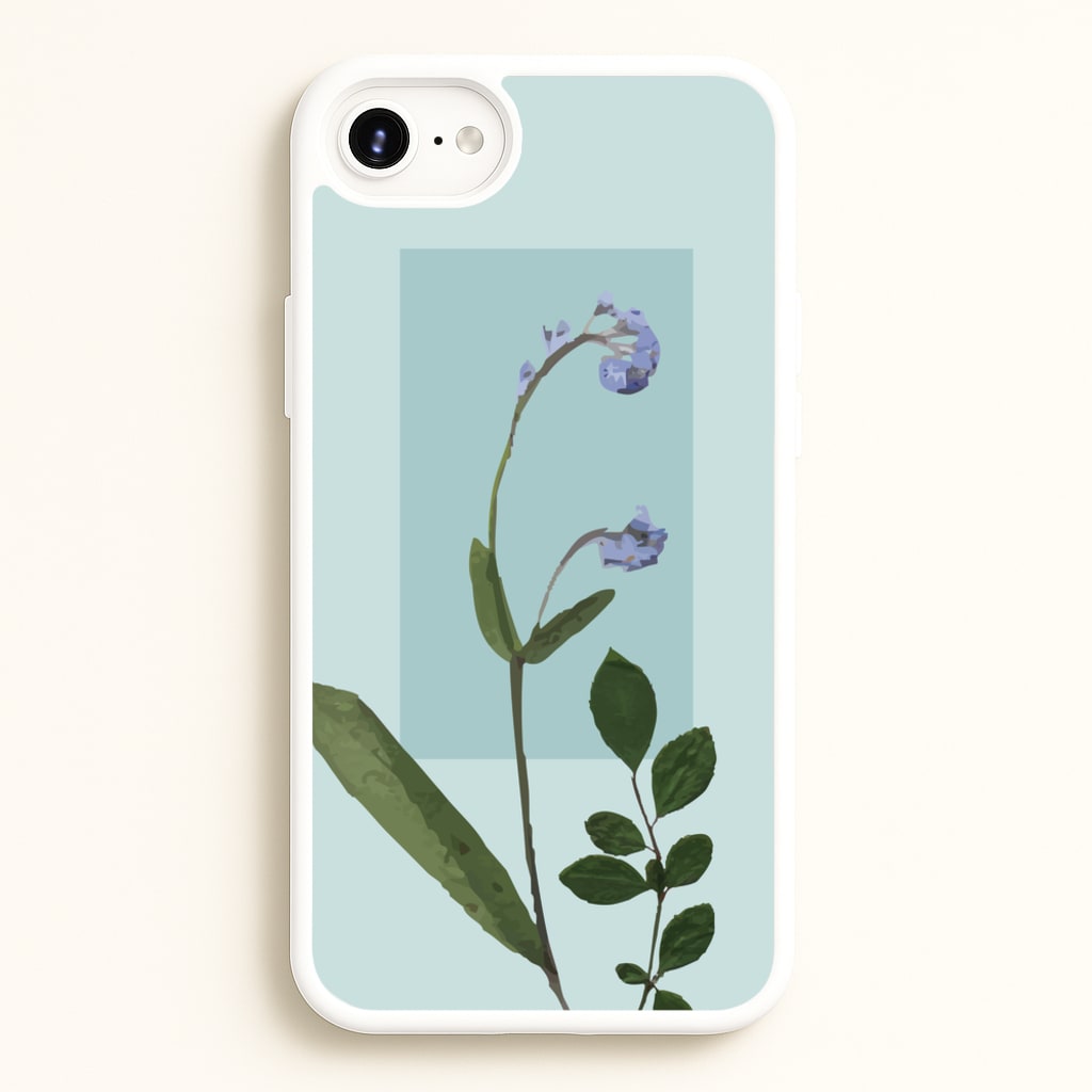 Abstract Blue Pressed Flower - Floral Phone Case for iPhone 6 Plus / 7 Plus / 8 Plus