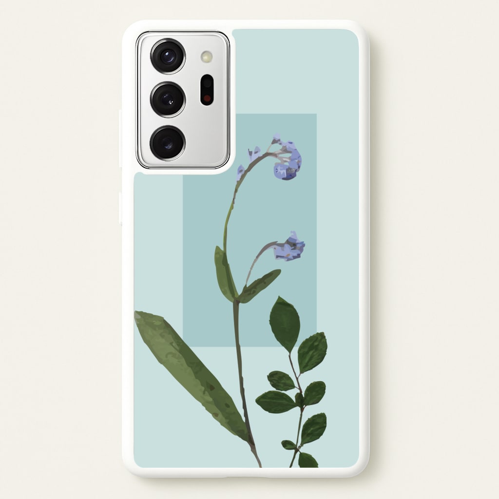Abstract Blue Pressed Flower - Floral Phone Case for Galaxy Note 20 Ultra