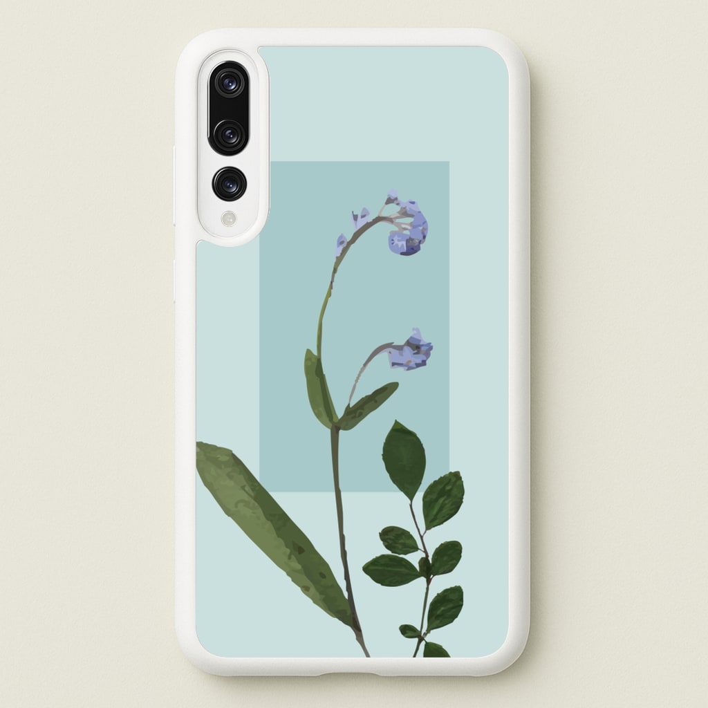 Abstract Blue Pressed Flower - Floral Phone Case for Huawei P20 Pro