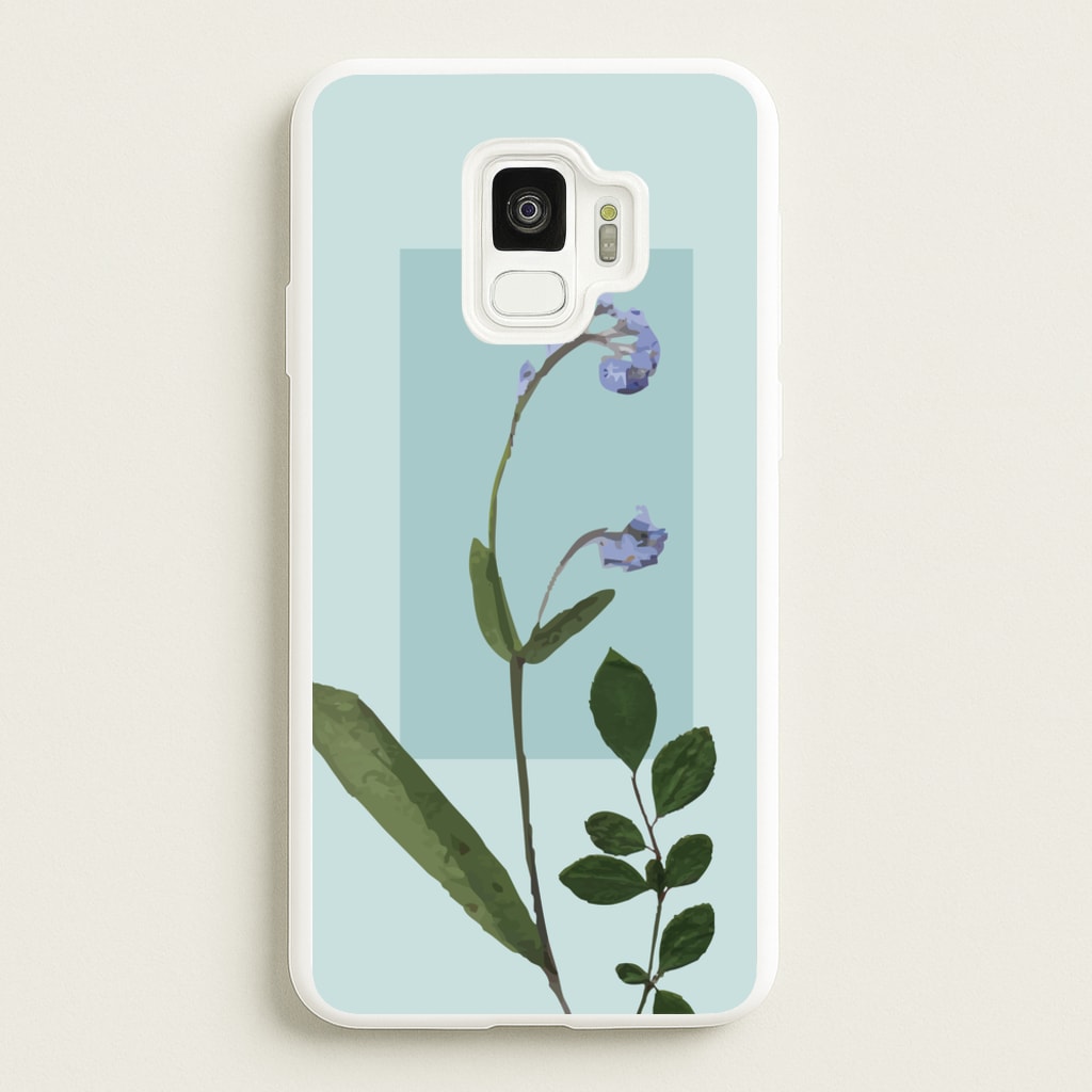 Abstract Blue Pressed Flower - Floral Phone Case for Galaxy S9