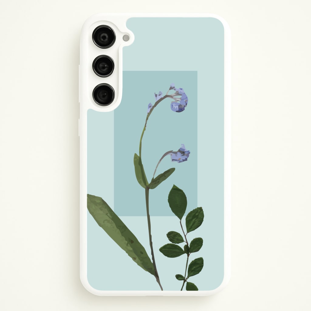 Abstract Blue Pressed Flower - Floral Phone Case for Galaxy S23 Plus