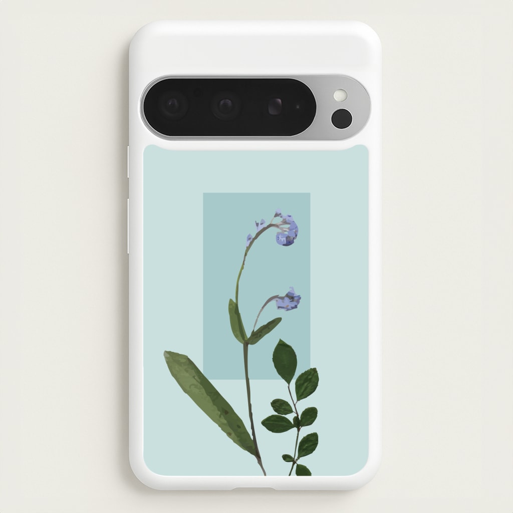 Abstract Blue Pressed Flower - Floral Phone Case for Google Pixel 9 Pro XL