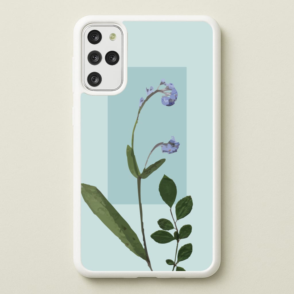 Abstract Blue Pressed Flower - Floral Phone Case for Galaxy S20 Plus