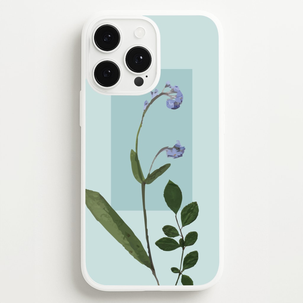 Abstract Blue Pressed Flower - Floral Phone Case for iPhone 13 Pro Max
