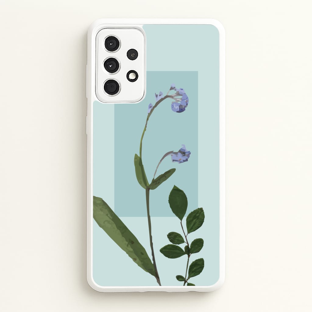 Abstract Blue Pressed Flower - Floral Phone Case for Galaxy A52 / A52s