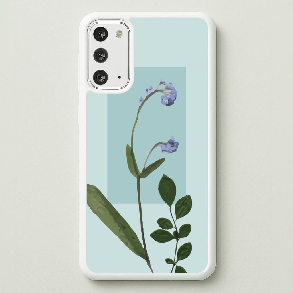 Abstract Blue Pressed Flower - Floral Phone Case for Galaxy Note 20