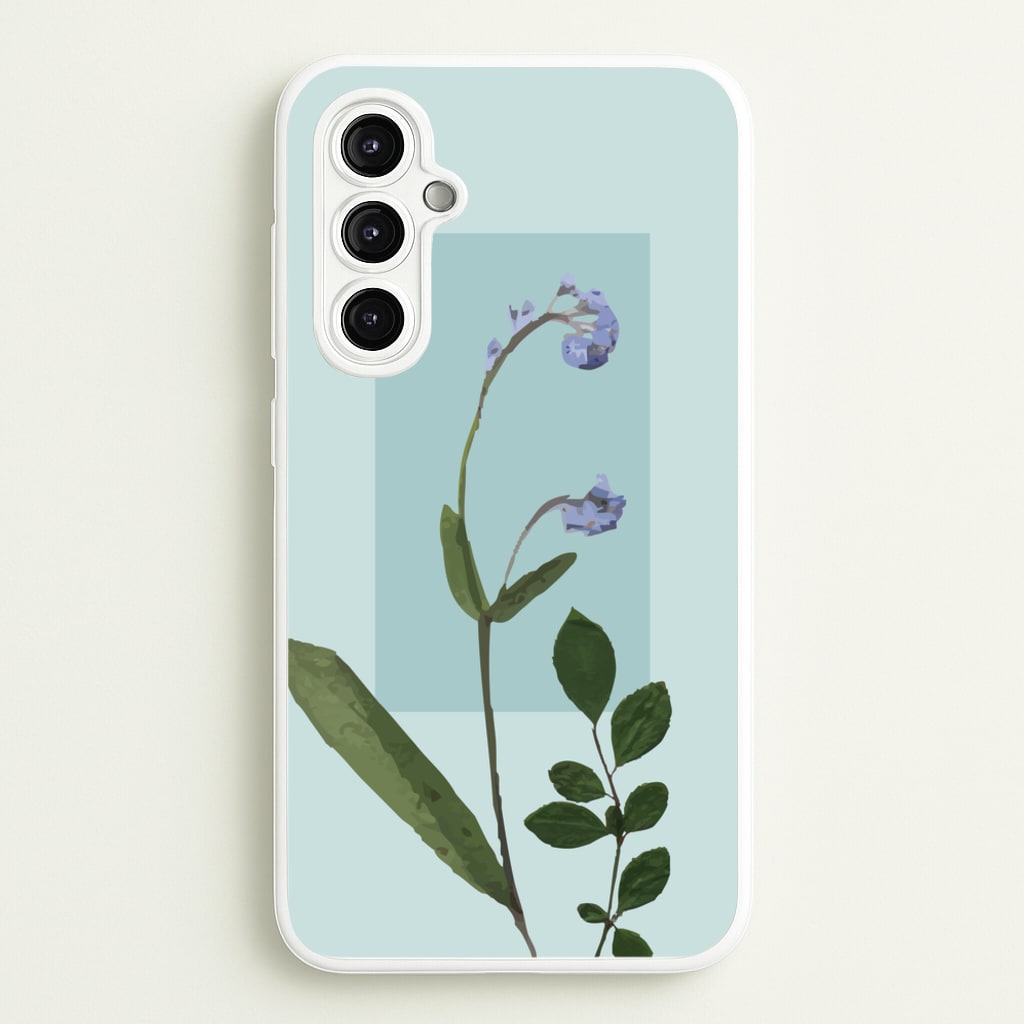 Abstract Blue Pressed Flower - Floral Phone Case for Galaxy A14
