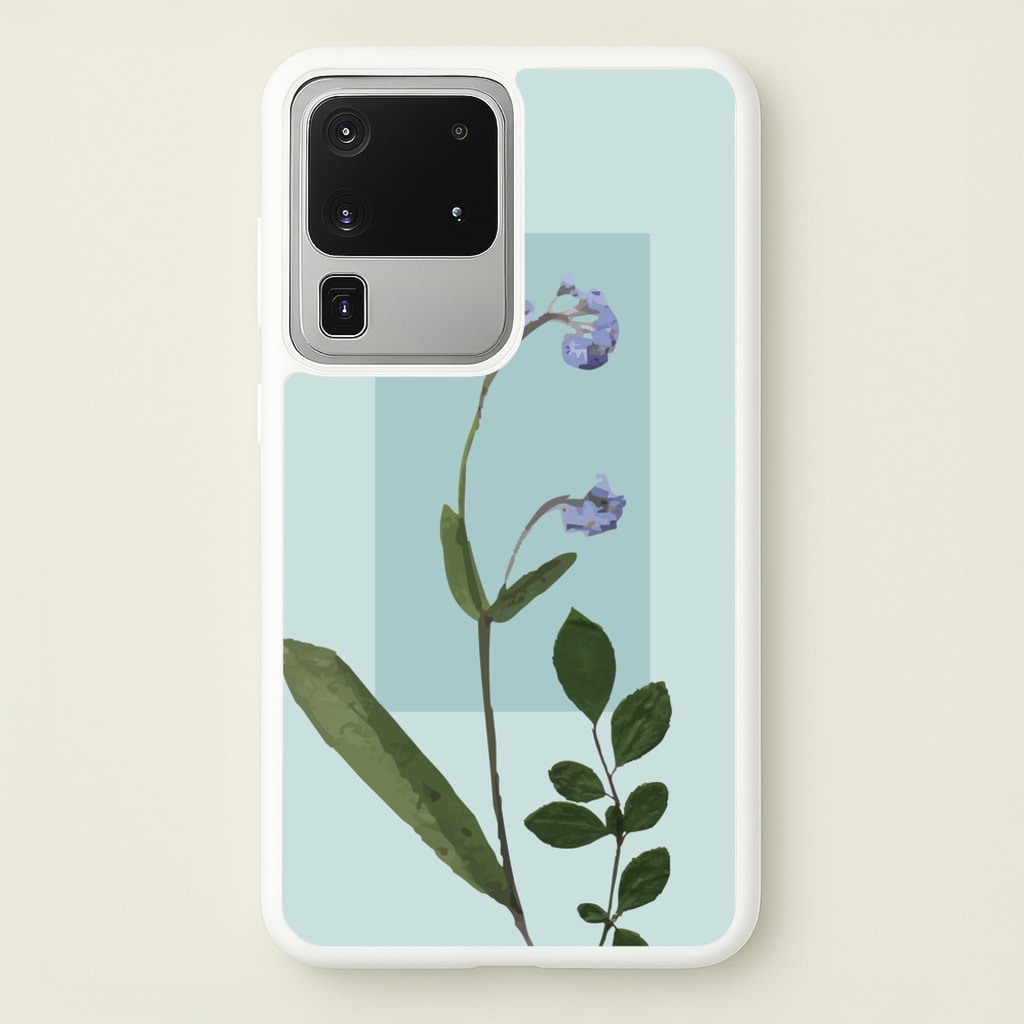 Abstract Blue Pressed Flower - Floral Phone Case for Galaxy S20 Ultra