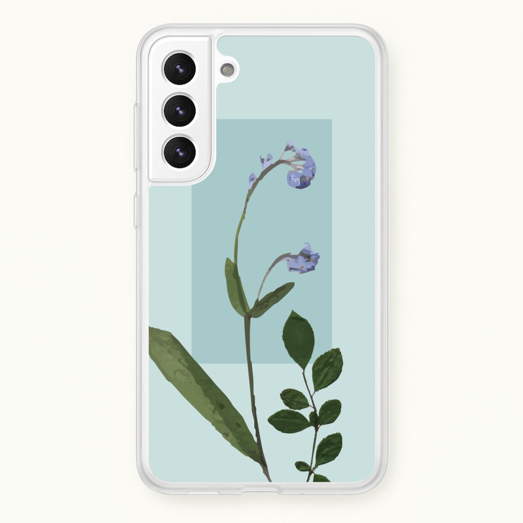 Abstract Blue Pressed Flower - Floral Phone Case for Galaxy S22 Plus