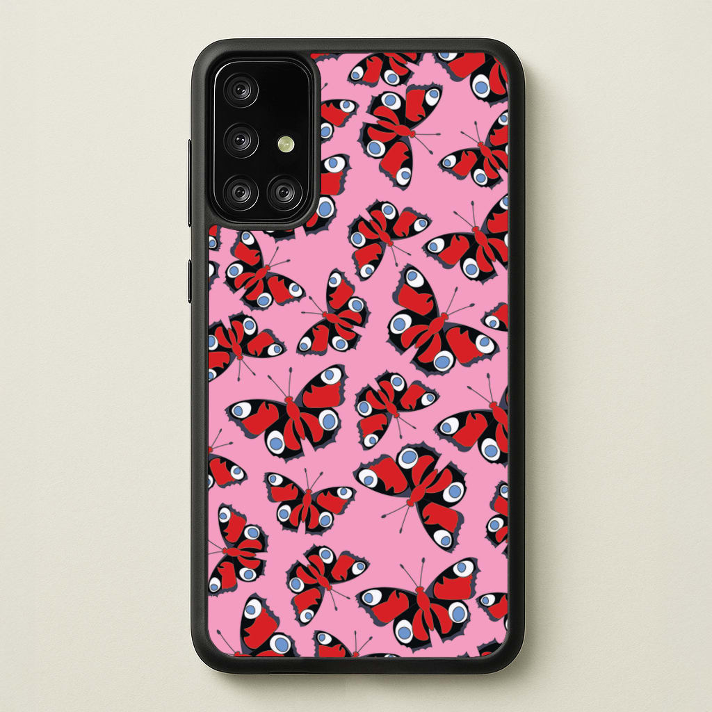 Red Butterfly - Butterfly Patterns - Butterfly Patterns Phone Case for Galaxy A71