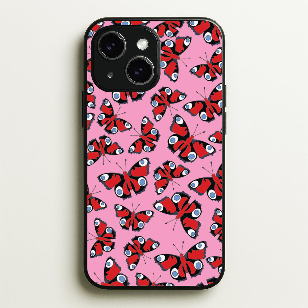 Red Butterfly - Butterfly Patterns - Butterfly Patterns Phone Case for iPhone 15