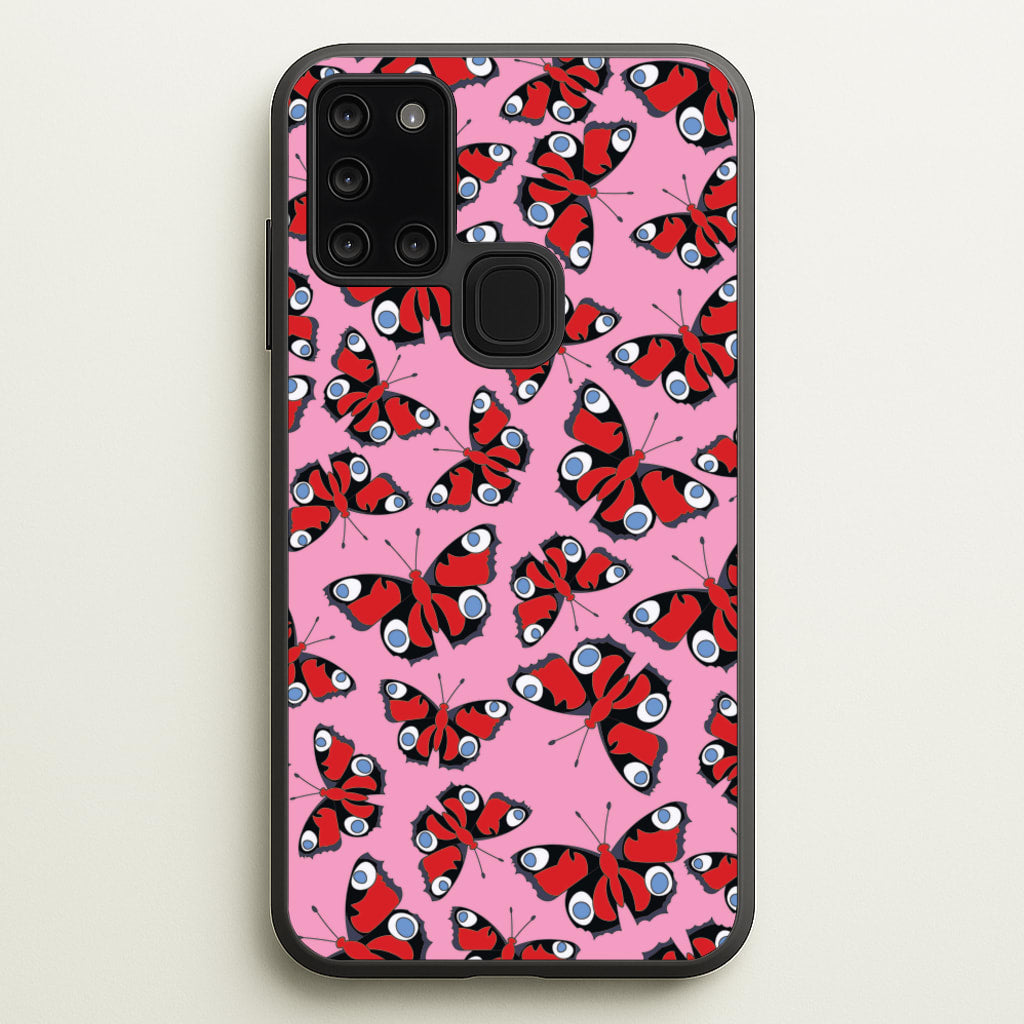Red Butterfly - Butterfly Patterns - Butterfly Patterns Phone Case for Galaxy A21s