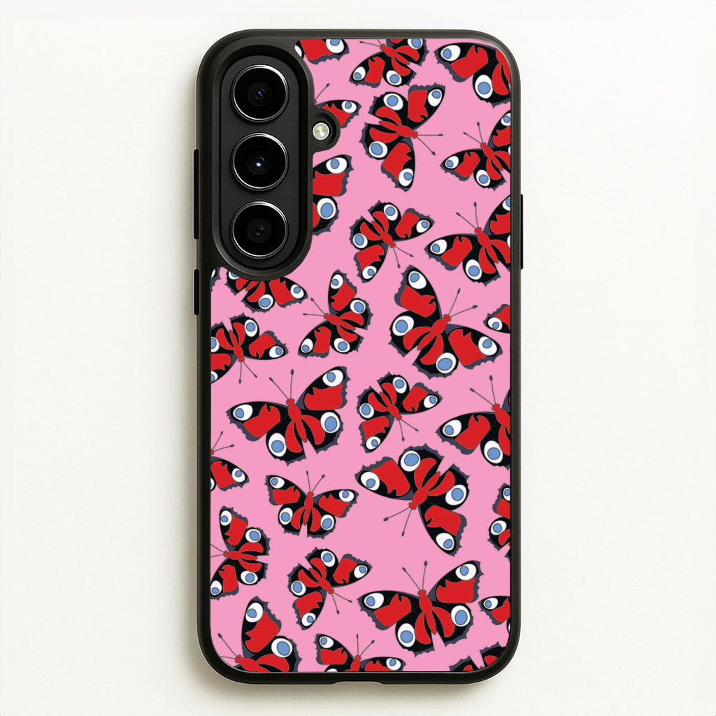 Red Butterfly - Butterfly Patterns - Butterfly Patterns Phone Case for Galaxy A56