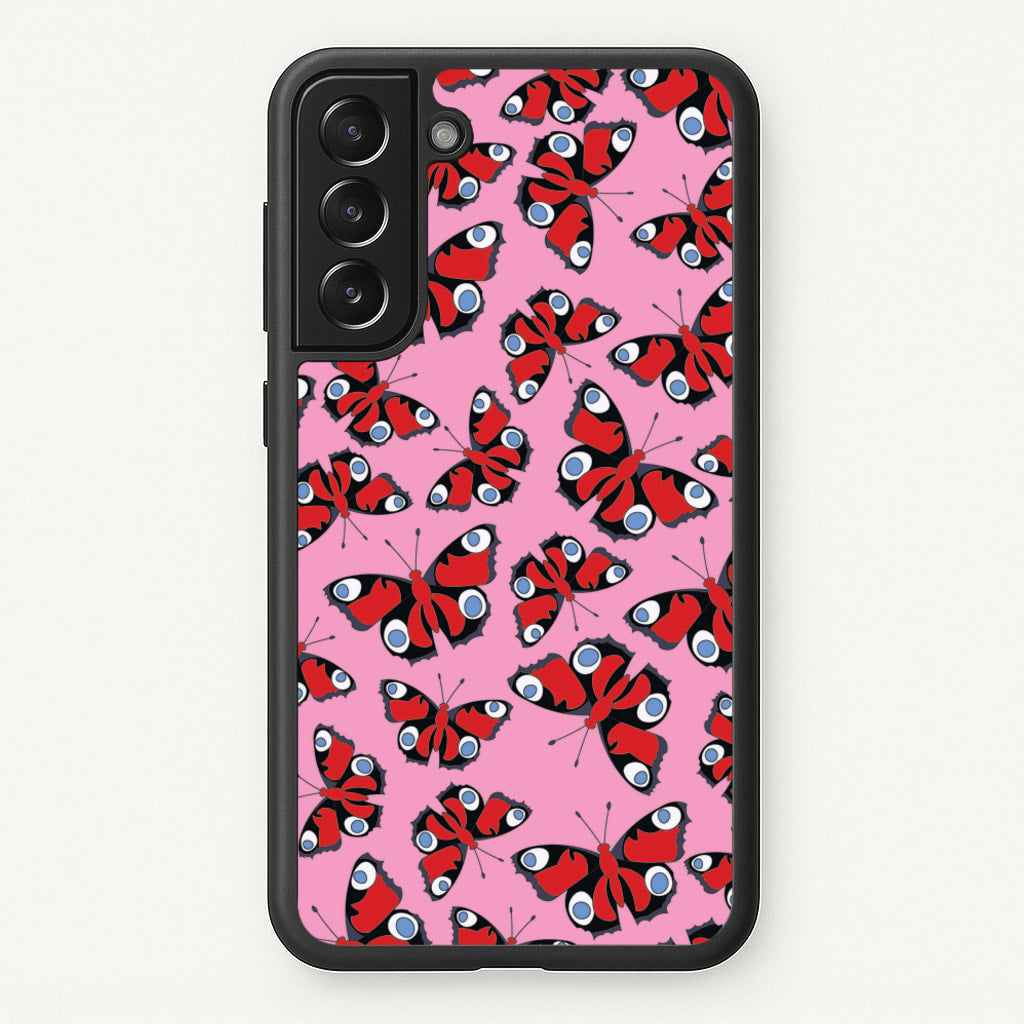 Red Butterfly - Butterfly Patterns - Butterfly Patterns Phone Case for Galaxy S22