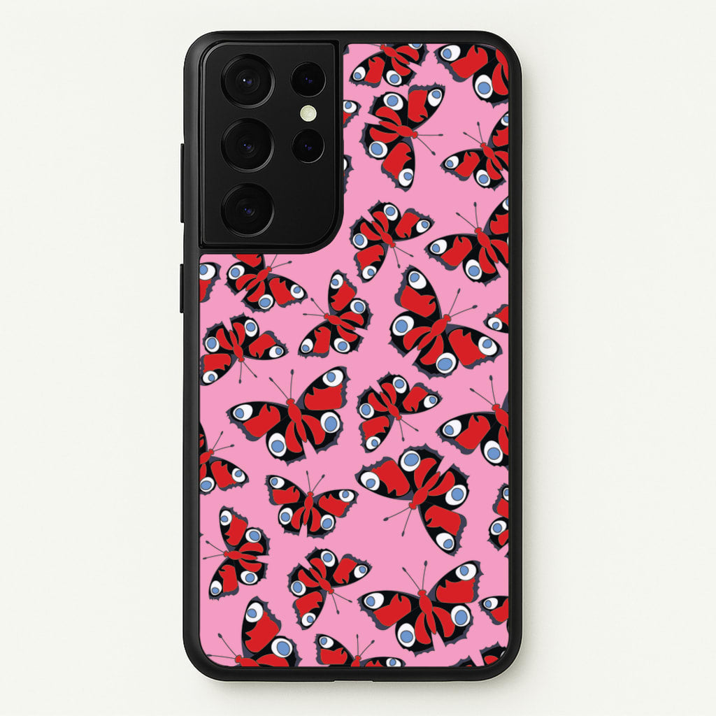 Red Butterfly - Butterfly Patterns - Butterfly Patterns Phone Case for Galaxy S21 Ultra
