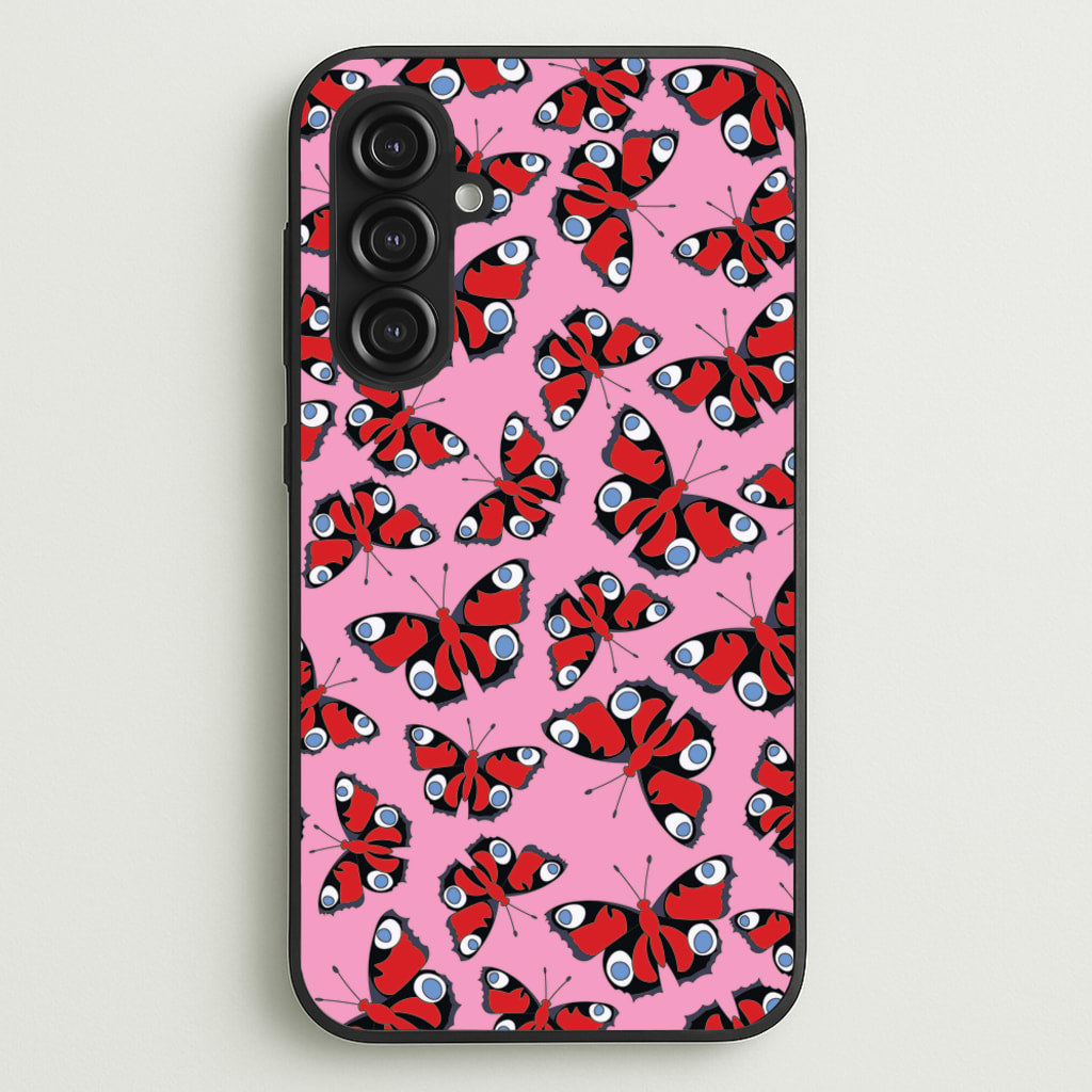 Red Butterfly - Butterfly Patterns - Butterfly Patterns Phone Case for Galaxy S23FE