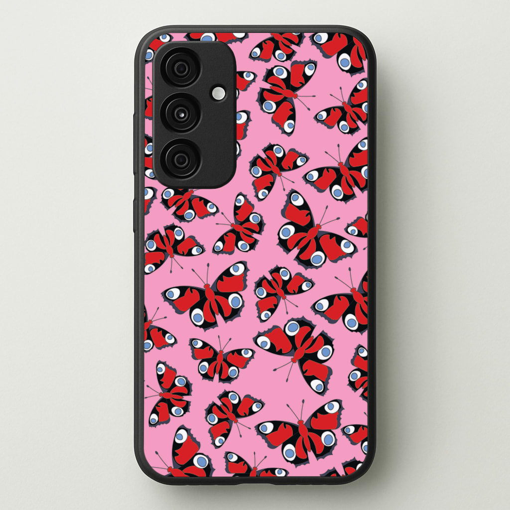 Red Butterfly - Butterfly Patterns - Butterfly Patterns Phone Case for Galaxy A35