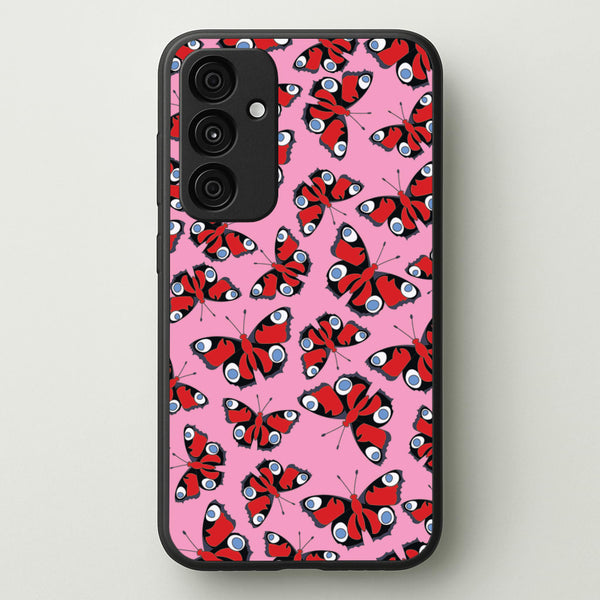 Red Butterfly - Butterfly Patterns - Butterfly Patterns Phone Case for Galaxy A35