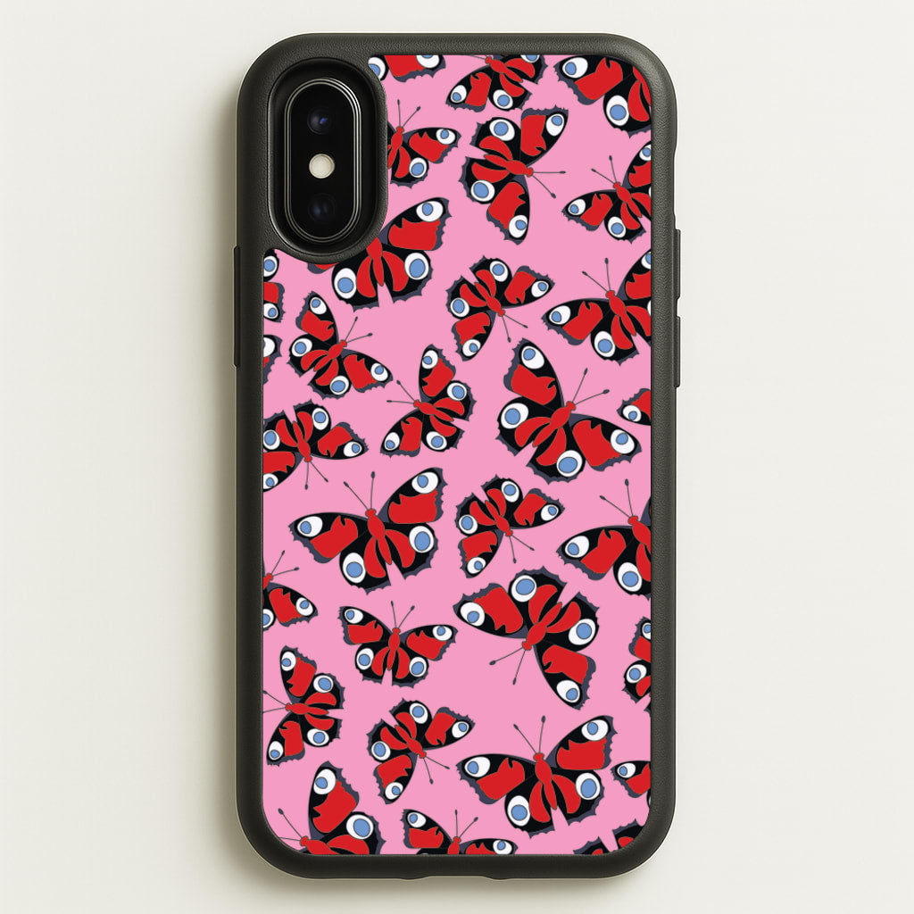 Red Butterfly - Butterfly Patterns - Butterfly Patterns Phone Case for iPhone X / XS