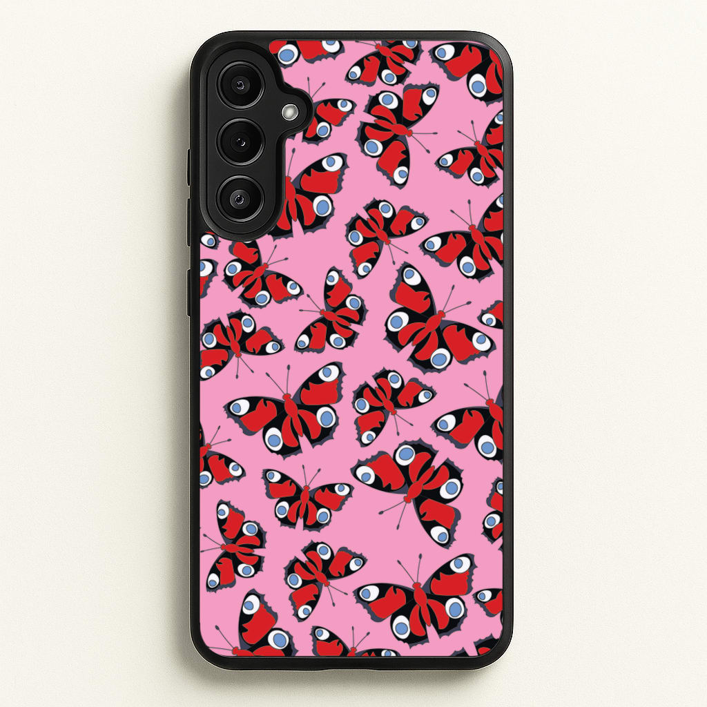 Red Butterfly - Butterfly Patterns - Butterfly Patterns Phone Case for Galaxy A36