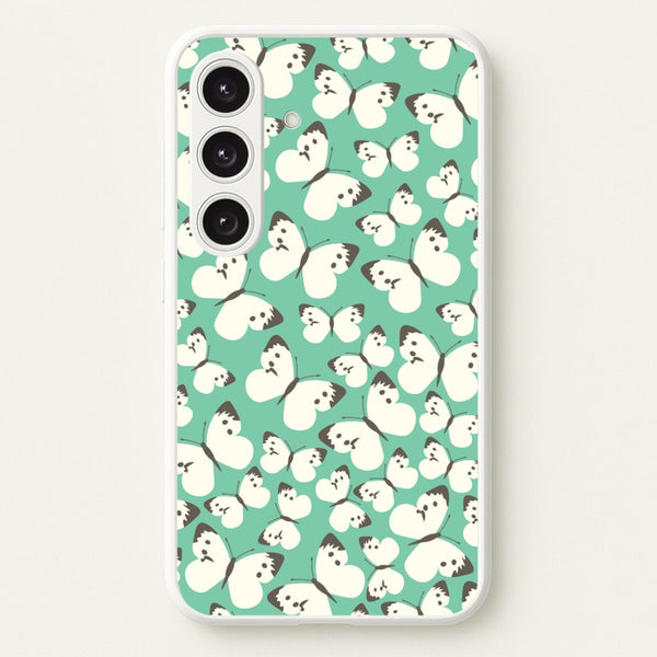 White Butterfly - Butterfly Patterns - Butterfly Patterns Phone Case for Galaxy S24FE
