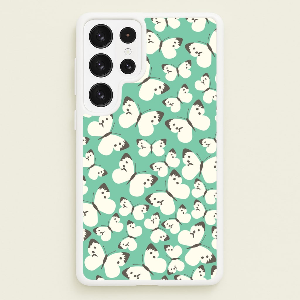 White Butterfly - Butterfly Patterns - Butterfly Patterns Phone Case for Galaxy S22 Ultra