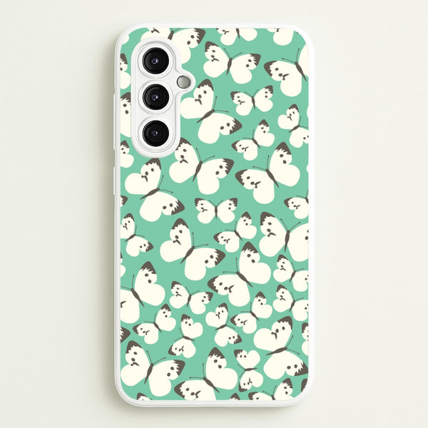 White Butterfly - Butterfly Patterns - Butterfly Patterns Phone Case for Galaxy A14