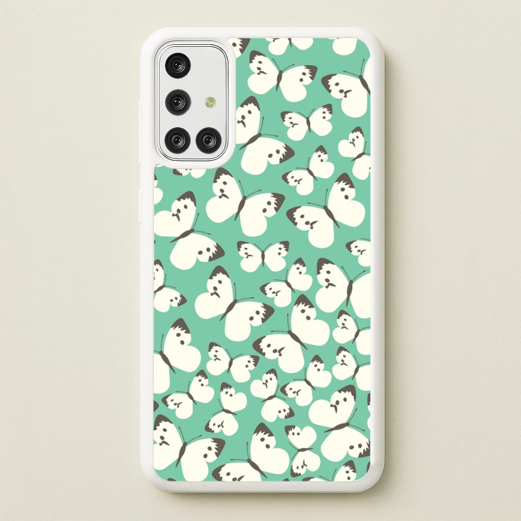 White Butterfly - Butterfly Patterns - Butterfly Patterns Phone Case for Galaxy A71