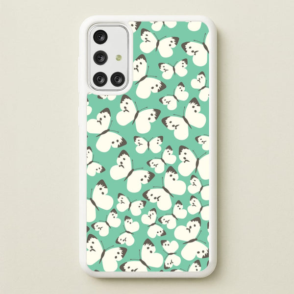 White Butterfly - Butterfly Patterns - Butterfly Patterns Phone Case for Galaxy A71