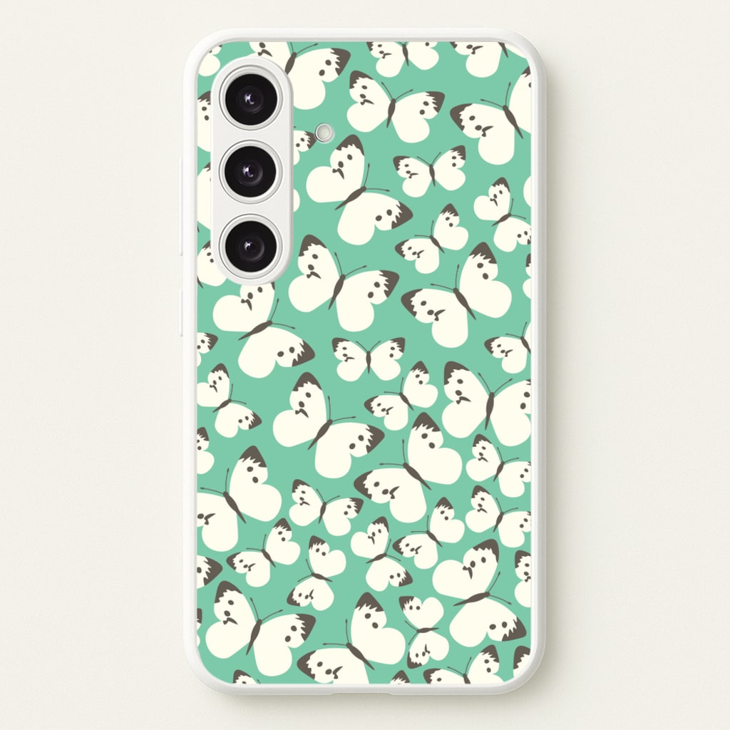 White Butterfly - Butterfly Patterns - Butterfly Patterns Phone Case for Galaxy S24