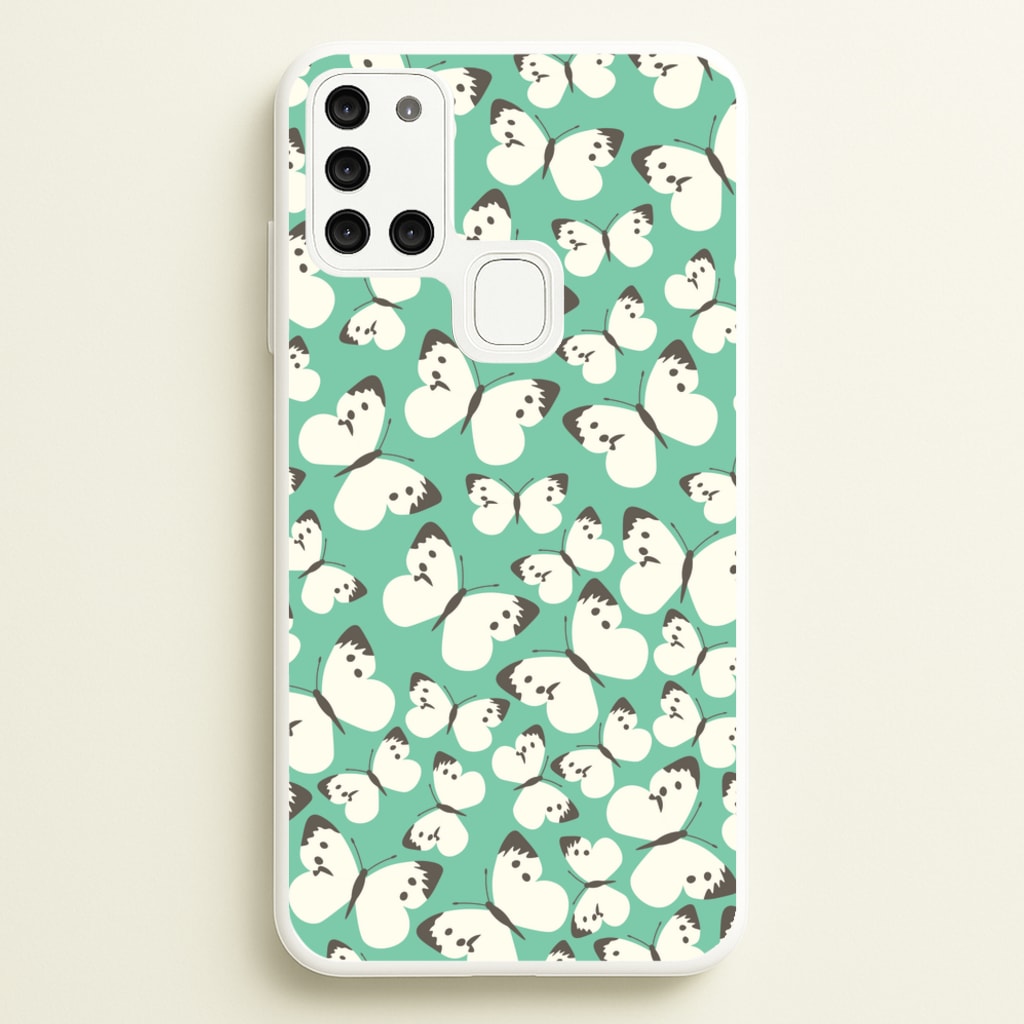 White Butterfly - Butterfly Patterns - Butterfly Patterns Phone Case for Galaxy A21s
