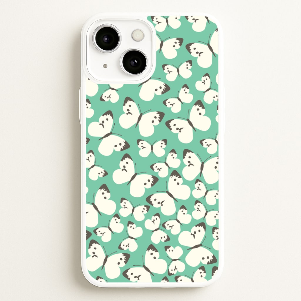 White Butterfly - Butterfly Patterns - Butterfly Patterns Phone Case for iPhone 13 Mini