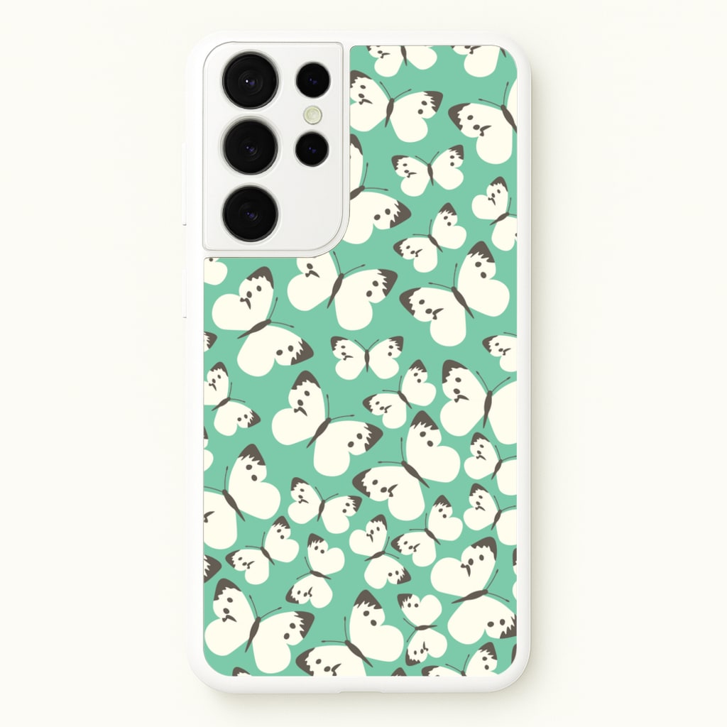White Butterfly - Butterfly Patterns - Butterfly Patterns Phone Case for Galaxy S21 Ultra