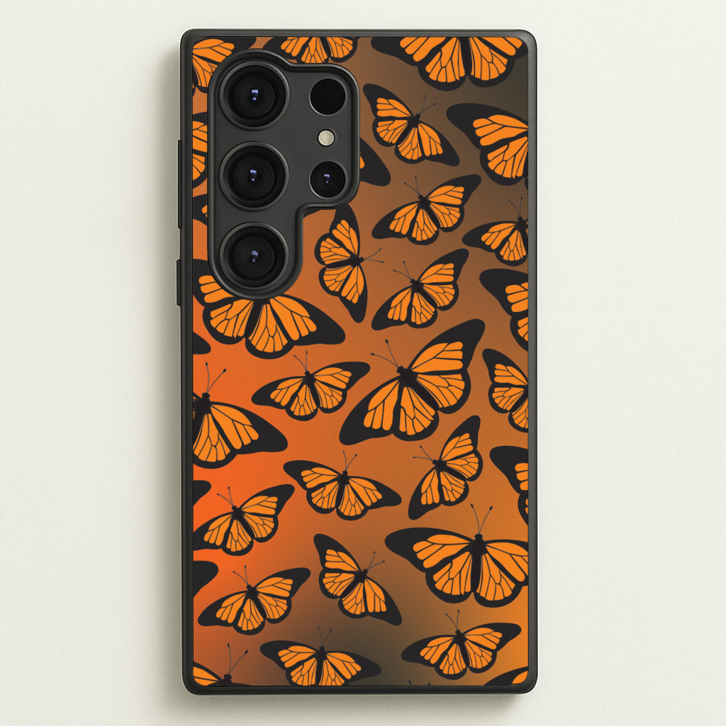 Orange Gradient Butterfly - Butterfly Patterns - Butterfly Patterns Phone Case for Galaxy S25 Ultra