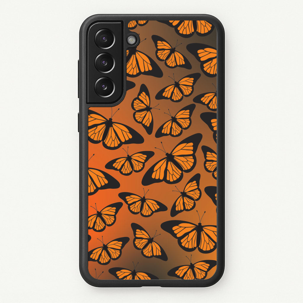 Orange Gradient Butterfly - Butterfly Patterns - Butterfly Patterns Phone Case for Galaxy S21FE