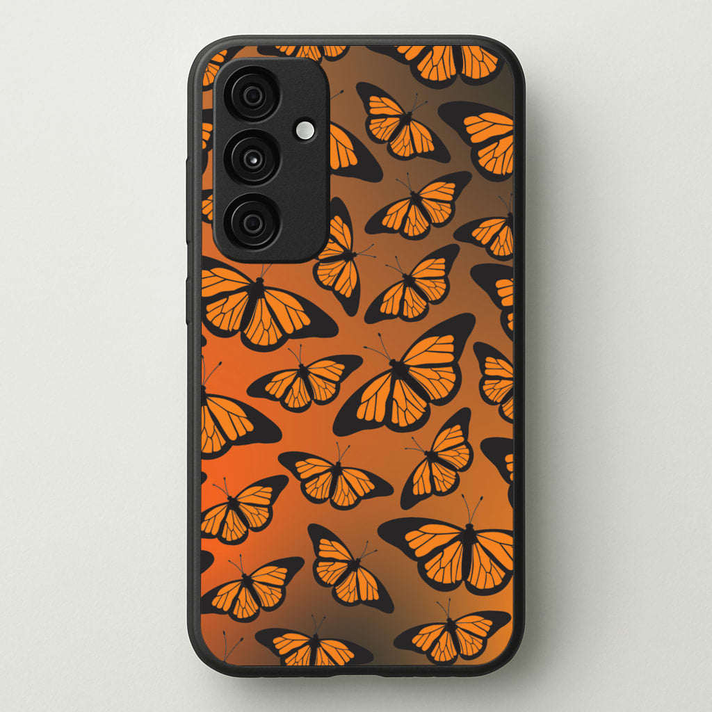 Orange Gradient Butterfly - Butterfly Patterns - Butterfly Patterns Phone Case for Galaxy A35