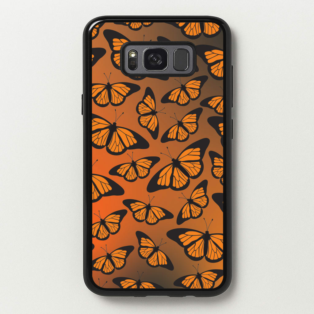 Orange Gradient Butterfly - Butterfly Patterns - Butterfly Patterns Phone Case for Galaxy S8 Plus