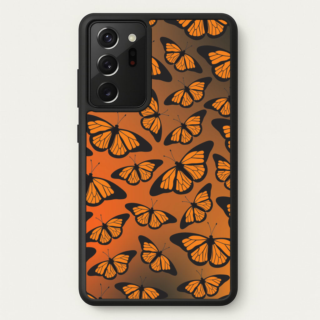 Orange Gradient Butterfly - Butterfly Patterns - Butterfly Patterns Phone Case for Galaxy Note 20 Ultra