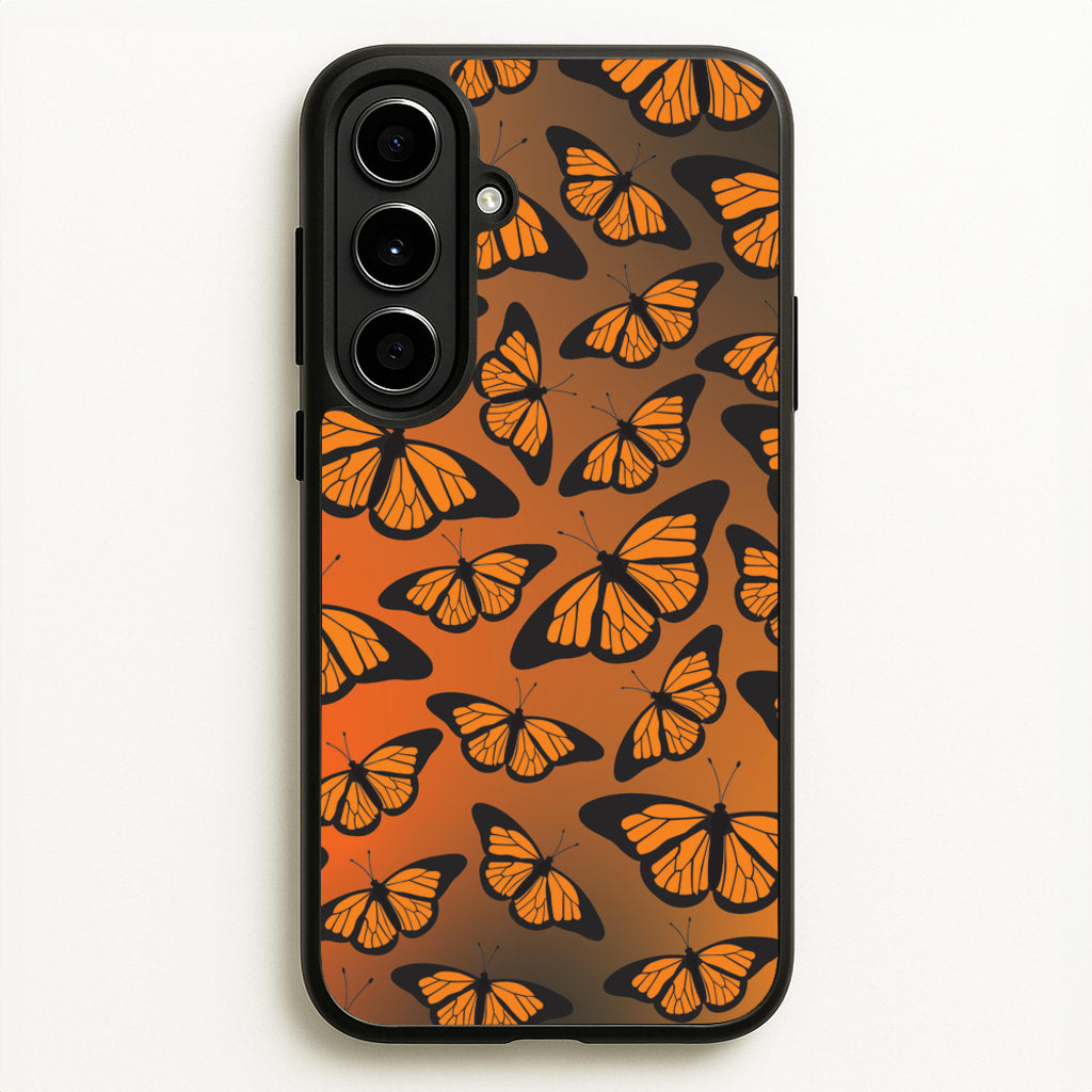 Orange Gradient Butterfly - Butterfly Patterns - Butterfly Patterns Phone Case for Galaxy A56