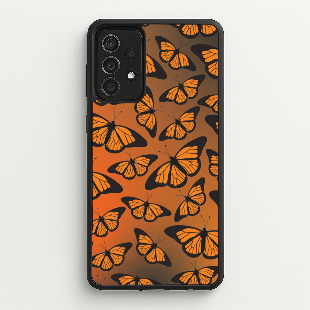 Orange Gradient Butterfly - Butterfly Patterns - Butterfly Patterns Phone Case for Galaxy A52 / A52s