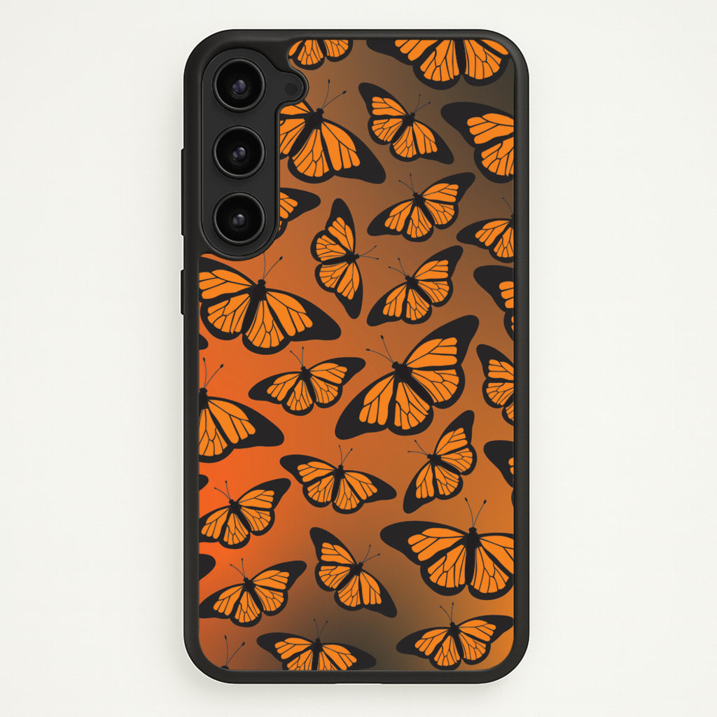 Orange Gradient Butterfly - Butterfly Patterns - Butterfly Patterns Phone Case for Galaxy S23 Plus