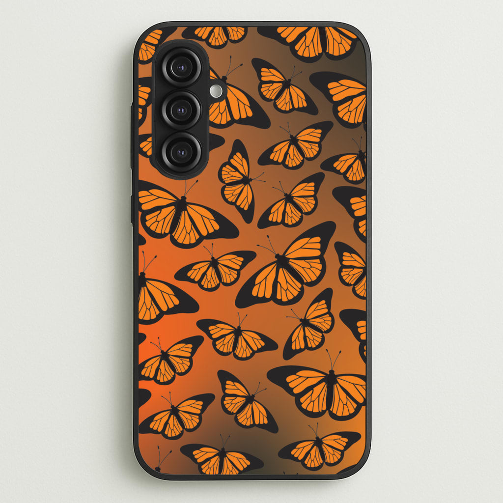 Orange Gradient Butterfly - Butterfly Patterns - Butterfly Patterns Phone Case for Galaxy S23FE