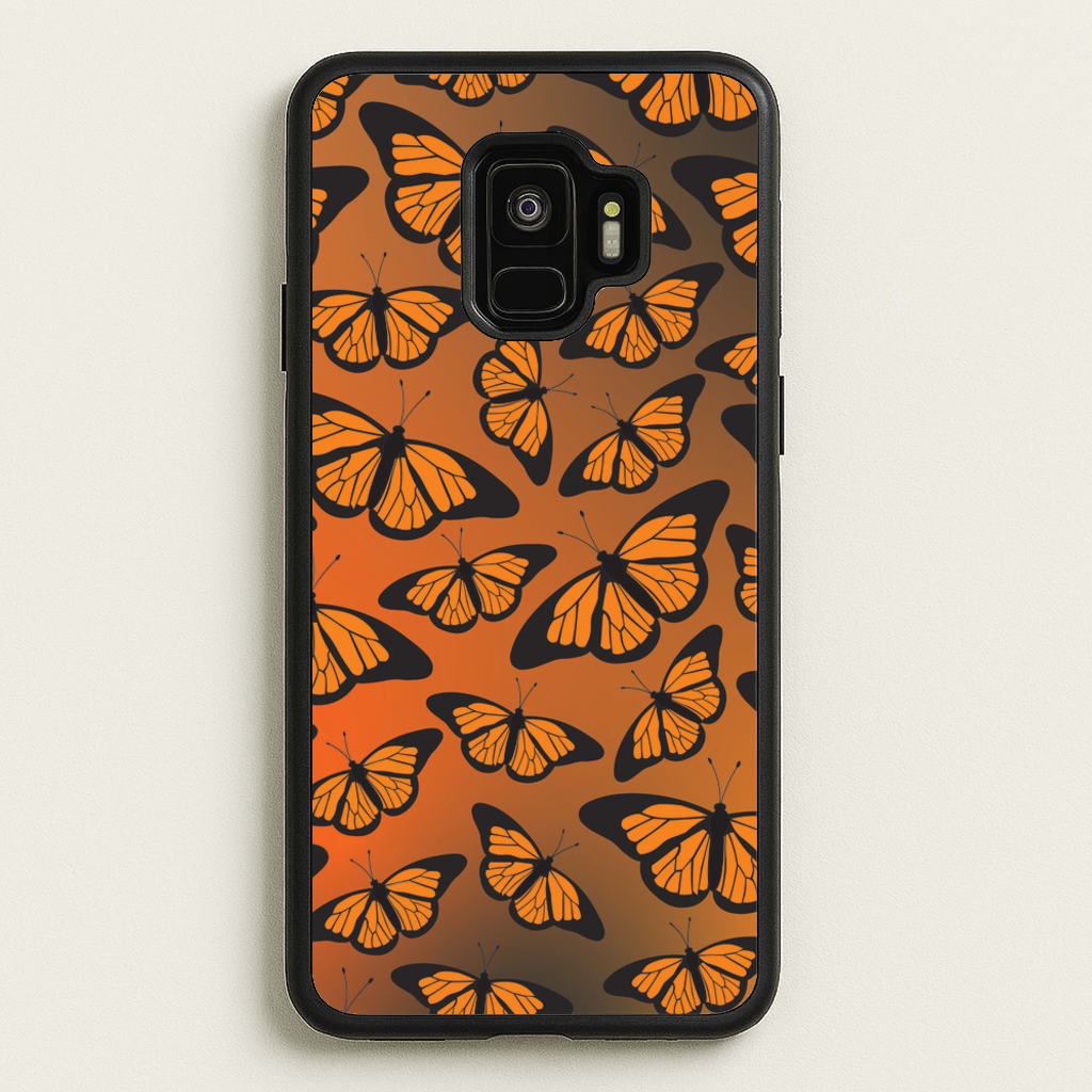 Orange Gradient Butterfly - Butterfly Patterns - Butterfly Patterns Phone Case for Galaxy S9