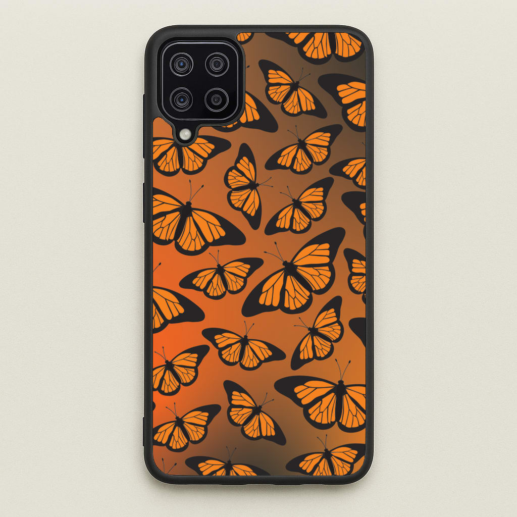 Orange Gradient Butterfly - Butterfly Patterns - Butterfly Patterns Phone Case for Galaxy A12