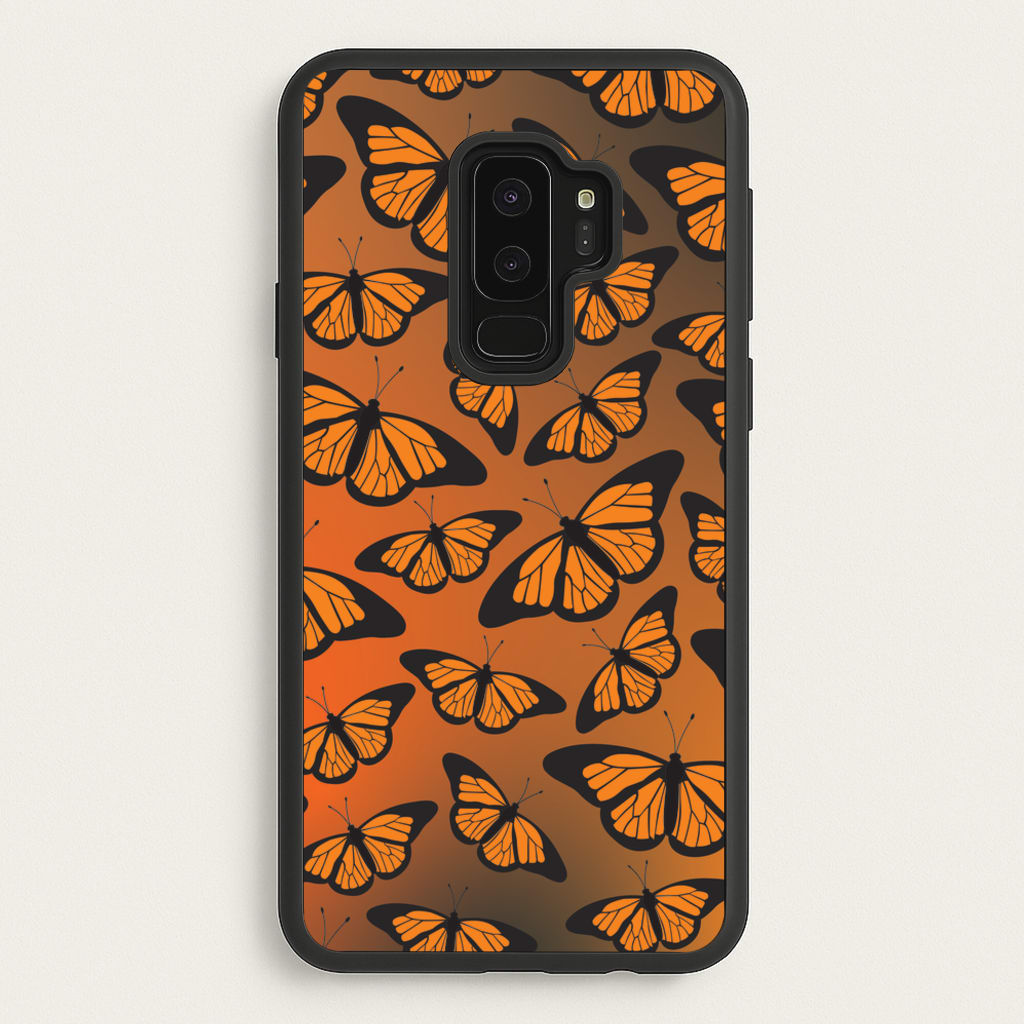 Orange Gradient Butterfly - Butterfly Patterns - Butterfly Patterns Phone Case for Galaxy S9 Plus