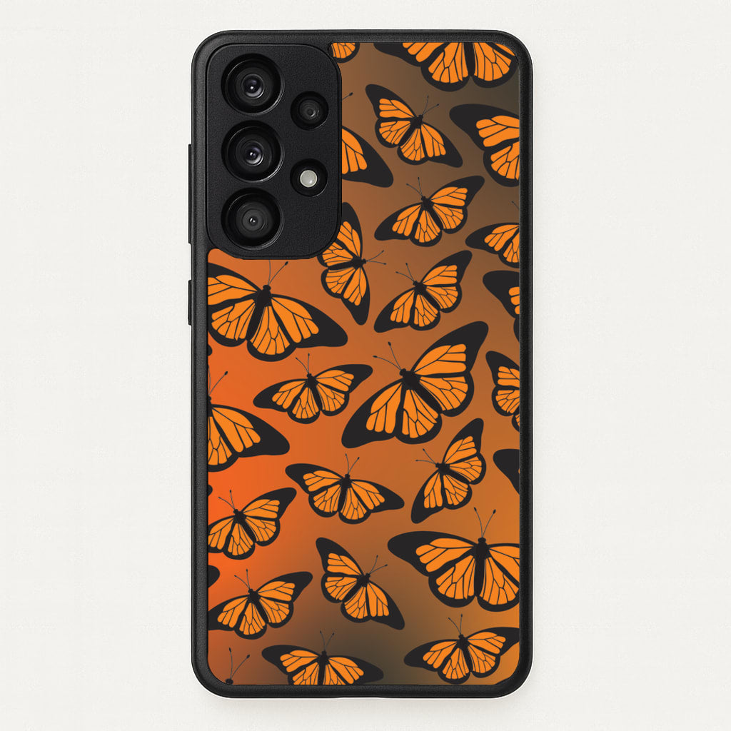 Orange Gradient Butterfly - Butterfly Patterns - Butterfly Patterns Phone Case for Galaxy A53