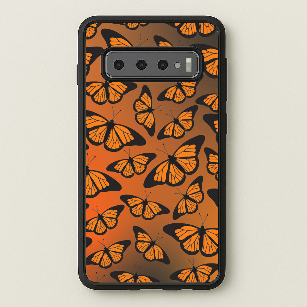 Orange Gradient Butterfly - Butterfly Patterns - Butterfly Patterns Phone Case for Galaxy S10 Plus