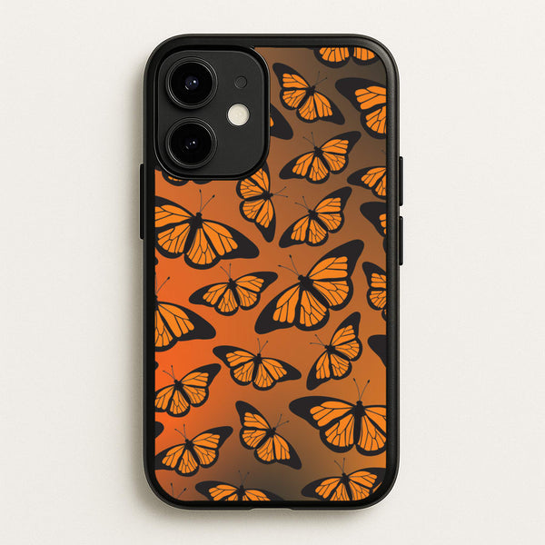 Orange Gradient Butterfly - Butterfly Patterns - Butterfly Patterns Phone Case for iPhone 12 / 12 Pro