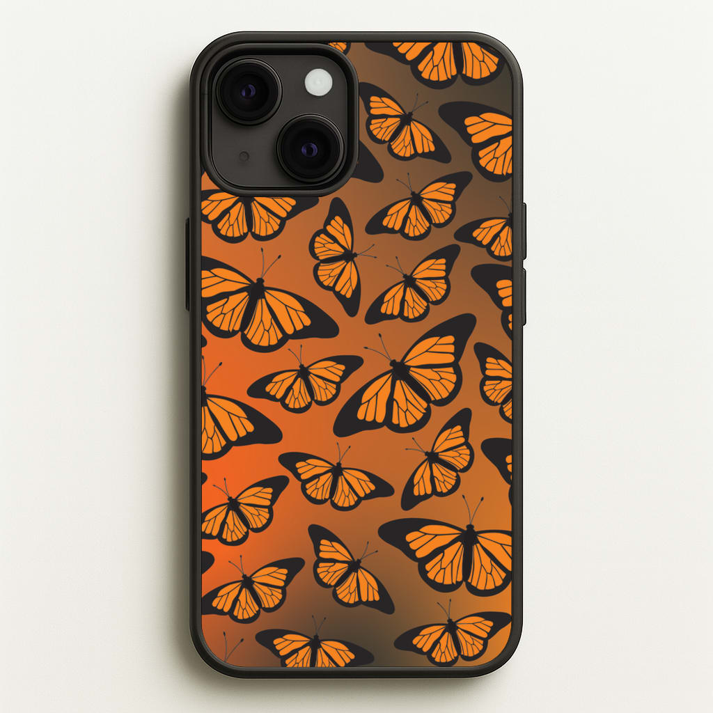 Orange Gradient Butterfly - Butterfly Patterns - Butterfly Patterns Phone Case for iPhone 13 Mini
