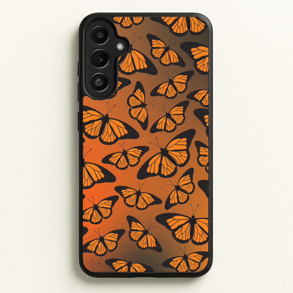 Orange Gradient Butterfly - Butterfly Patterns - Butterfly Patterns Phone Case for Galaxy A34